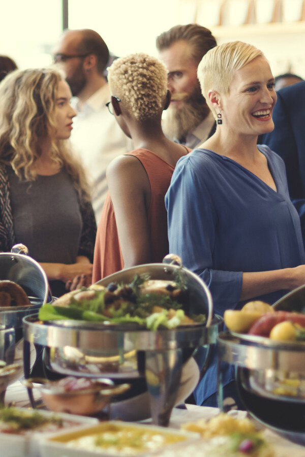 People mingling at event